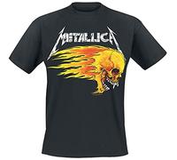 Metallica Flaming Skull Tour Tee Uomo T-Shirt Nero L 100% Cotone Regular