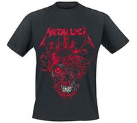 Metallica Heart Skull Uomo T-Shirt Nero L 100% Cotone Regular