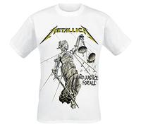 Metallica Justice Uomo T-Shirt Bianco S 100% Cotone Regular