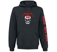 Metallica Kill 'Em all - Skull Uomo Felpa con Cappuccio Nero 80% Cotone, 20% Poliestere Regular