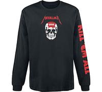 Metallica Kill 'Em all - Skull Uomo Maglia Maniche Lunghe Nero 100% Cotone Regular