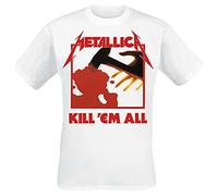 Metallica Kill 'Em all Uomo T-Shirt Bianco M 100% Cotone Regular