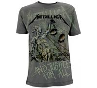 METALLICA - AND JUSTICE FOR ALL NEON (ALL OVER) GREY T-Shirt, Front & Back Print