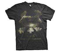 Metallica Master of Puppets Distressed_Men_bl_TS: L T-Shirt, Nero (Black Black), Large Uomo