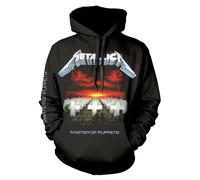 Metallica Felpa con Cappuccio Master of Puppets Tracks da Uomo in Nero