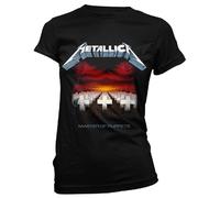 Metallica 'Master Of Puppets Tracks' (Nero) T-shirt aderente da donna