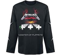 Metallica Master of Puppets Uomo Maglia Maniche Lunghe Nero 100% Cotone Regular