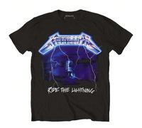 Metallica | Official Band T-Shirt | Ride The Lightning Tracks (Back Print) - 24-Hour Fast Shipping! This Official Metallica "Ride The Lightning Tracks" Band T-Shirt is a tribute to the relentless powe