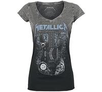 Metallica Ouija Guitar Donna T-Shirt Nero/Grigio 100% Cotone Regular