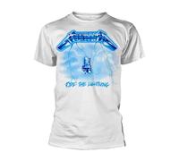 METALLICA - RIDE THE LIGHTNING (WHITE) WHITE T-Shirt, Front & Back Print Small