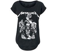 Metallica S&M2 Skull Tux Donna T-Shirt Nero 100% Cotone Largo
