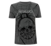 METALLICA - SPIDER (ALL OVER) GREY T-Shirt, Front & Back Print Small