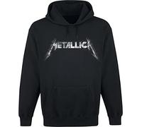 Metallica Spiked Logo Uomo Felpa con Cappuccio Nero L 80% Cotone, 20% Poliestere Regular