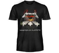 Metallica T-Shirt Master of Puppets. Maglietta Rock Ufficiale. Band Heavy Metal. Maglia Unisex Adulto Ragazzo. (M)