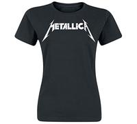 Metallica Textured Logo Donna T-Shirt Nero XL 100% Cotone Regular