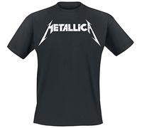 Metallica Textured Logo Uomo T-Shirt Nero XXL 100% Cotone Regular