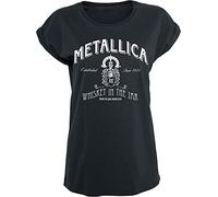Metallica Whiskey in The Jar Donna T-Shirt Nero 100% Cotone Relaxed
