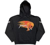 Metallica Worn Pushead Flaming Skull Felpa Ufficiale con Cappuccio