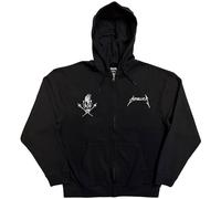 Metallica Worn Pushead Flaming Skull ufficiale Felpa con Cappuccio