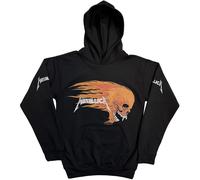 Metallica Worn Pushead Flaming Skull ufficiale Felpa con Cappuccio
