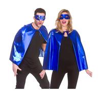 Metallico Mantella Adulti Costume da Super Eroe E Maschera Donna Uomo