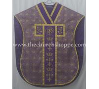 Metallico Viola Chasuble.st. Philip Neri Stile Casula & Massa Set, Rho