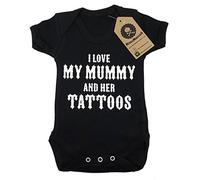 Metallimonsters - Tutina da neonato con scritta "I LOVE MY MUMMY AND HER TATTOOS", di colore nero nero Black 0-3 mesi