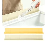 METALLIXITY 2 paraspruzzi in silicone per lavello, 50,8 cm, giallo/beige | Paraspruzzi per lavello da cucina, con forti ventose, accessori da cucina, bordo vasca da bagno