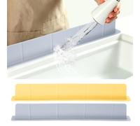 METALLIXITY 2 paraspruzzi in silicone per lavello, 50,8 cm, grigio/giallo | Paraspruzzi per lavello da cucina, con forti ventose, accessori da cucina, bordo vasca da bagno