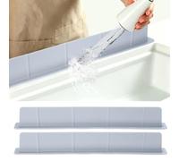 METALLIXITY 2 paraspruzzi in silicone per lavello, 50,8 cm, grigio | Paraspruzzi per lavello da cucina, con forti ventose, accessori da cucina, bordo vasca da bagno