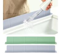METALLIXITY 2 paraspruzzi in silicone per lavello, 50,8 cm, verde/grigio | Paraspruzzi per lavello da cucina, con forti ventose, accessori da cucina, bordo vasca da bagno
