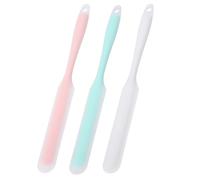 METALLIXITY 3 Pezzi Spatola per Barattolo in Silicone Manico Lungo | Antiadherente e resistente al calore, sottili, per spalmare, raschiare e miscelare, per cucina e forno, colore Pastello