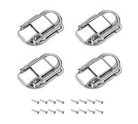 METALLIXITY Aletta Chiusura Serratura (60mm x 33mm) 4pz, Ferro Chiusura Chiusure - per Armadi Scatole Valigie, Argento Tono