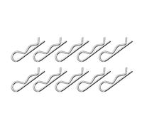 METALLIXITY Coppiglia Perni (2mm x 40mm) 50pz, Carbonio Acciaio R Forma Molla Clip Perno per Punto Aggancio Perno Sistemi Serraggio, Argentato