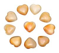 METALLIXITY Cristallo a Forma di Cuore 0,79 Pollici Bianco-giallastro | 1 Set con Mini gemma d'amore, Pietre della preoccupazione incise tascabili, Regali di meditazione equilibrante per donne
