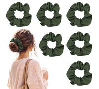 METALLIXITY Elastici per Capelli 6 Pezzi 11 cm A Righe Verde Scuro | Fermacoda Morbidi per Donna, Senza Pieghe o Danni, per Capelli Spessi Sottili e riccio, Uso Quotidiano e Sportivo