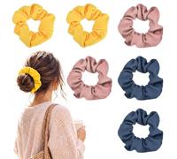 METALLIXITY Elastici per Capelli a Righe 6 Pezzi 11 cm Blu/Rosa/Giallo | Morbidi, Senza Pieghe né Danni, per Capelli Spessi Sottili e riccio, Fermacoda, Accessori per Donna, Uso Quotidiano