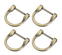 METALLIXITY Ferro Cavallo cerchio a D (29mm) 4pz, Avvitati Forma U Fibbie Grillo - per Auto Chiavi Portachiavi Borse Pelle Artigianato, Leggero Bronzo