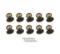 METALLIXITY Mini Pomelli per Cassetti (12mm/0,47") 10 Pezzi, Pomelli a Testa Rotonda in Lega di Zinco con Viti - per Maniglie di Cassetti Armadietti, Bronzo