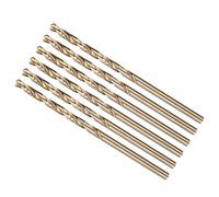 METALLIXITY Punta Per Trapano (1/8") 6Pz, Acciaio Superrapido M35 Codolo Dritto Elica 135° Punta Rivestimento Oro Per Acciaio Inox Ferro Rame Alluminio Metalli Duri