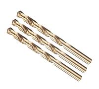 METALLIXITY Punta Perforante (21/64") 3Pezzi, Acciaio Rapido M35 Codolo Cilindrico Elica Spirale Punta A 135° Finitura Dorata Per Acciaio Inox Ferro Rame Alluminio Metallo Duro