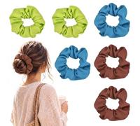 METALLIXITY Scrunchies per Capelli 6 Pezzi 11cm a Righe Verde/Blu/Rosso | Elastici per Capelli Morbidi, Senza Pieghe né Danni, per Capelli Spessi, Fini o riccio, per Donna, Uso Quotidiano e Sportivo