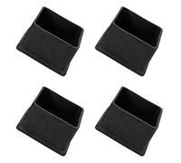 METALLIXITY Sedia Gamba Fine Rivestimento (50mm x 50mm) 4pz, Square PVC Mobili Piedi Tappi Pavimento Protezione - per Divano Tavolo Patio Sedie, Nero