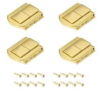 METALLIXITY Serratura a levetta (31 mm x 24 mm), 4 pezzi, in lega di zinco, per armadi, scatole, valigie, tonalità oro