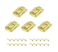 METALLIXITY Serratura a levetta (40 mm x 27 mm), 5 pezzi, chiusura in ferro per armadietti e valigie, color oro