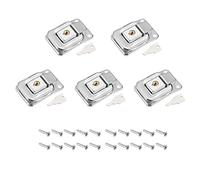 METALLIXITY Serratura a levetta (41 mm x 28 mm) 5 pezzi, chiusure a scatto in ferro - per armadi, scatole valigie, tonalità argento