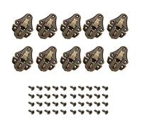 METALLIXITY Serratura a levetta (50 mm x 35 mm), 10 pezzi, chiusure in ferro, per armadi, scatole, valigie, tonalità bronzo