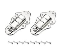 METALLIXITY Serratura a levetta (95 mm x 52 mm), 2 pezzi, chiusure in ferro, per armadi, scatole, valigie, tonalità argento