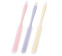 METALLIXITY Spatola per barattoli 3 Pezzi Silicone Pastello caldo | Manico lungo, Antiaderente e resistente al calore, Spatole sottili da cucina, Spalmatore per Confettura, per cottura e