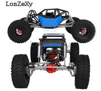 Metallo 1/10 RC simulazione arrampicata telaio cingolato con SCX10 II 90046 assi portale aggiornamento auto Kit fai da te parti con gabbia di plastica